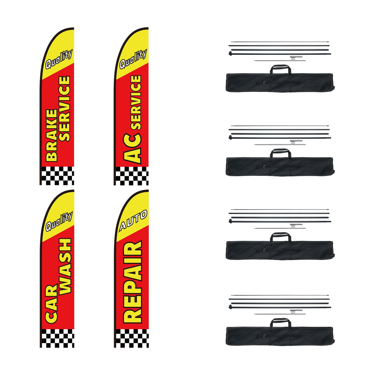 VEVOR Auto Repair Advertising Feather Flag Kit Swooper Flags and Poles 16.3 FT