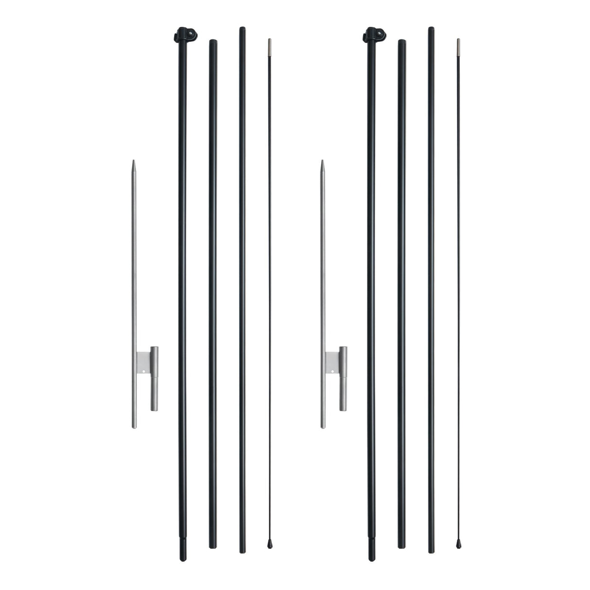 VEVOR Feather Flag Pole Kit 2 Packs Swooper Flag Pole 16.3 ft with Ground Stakes