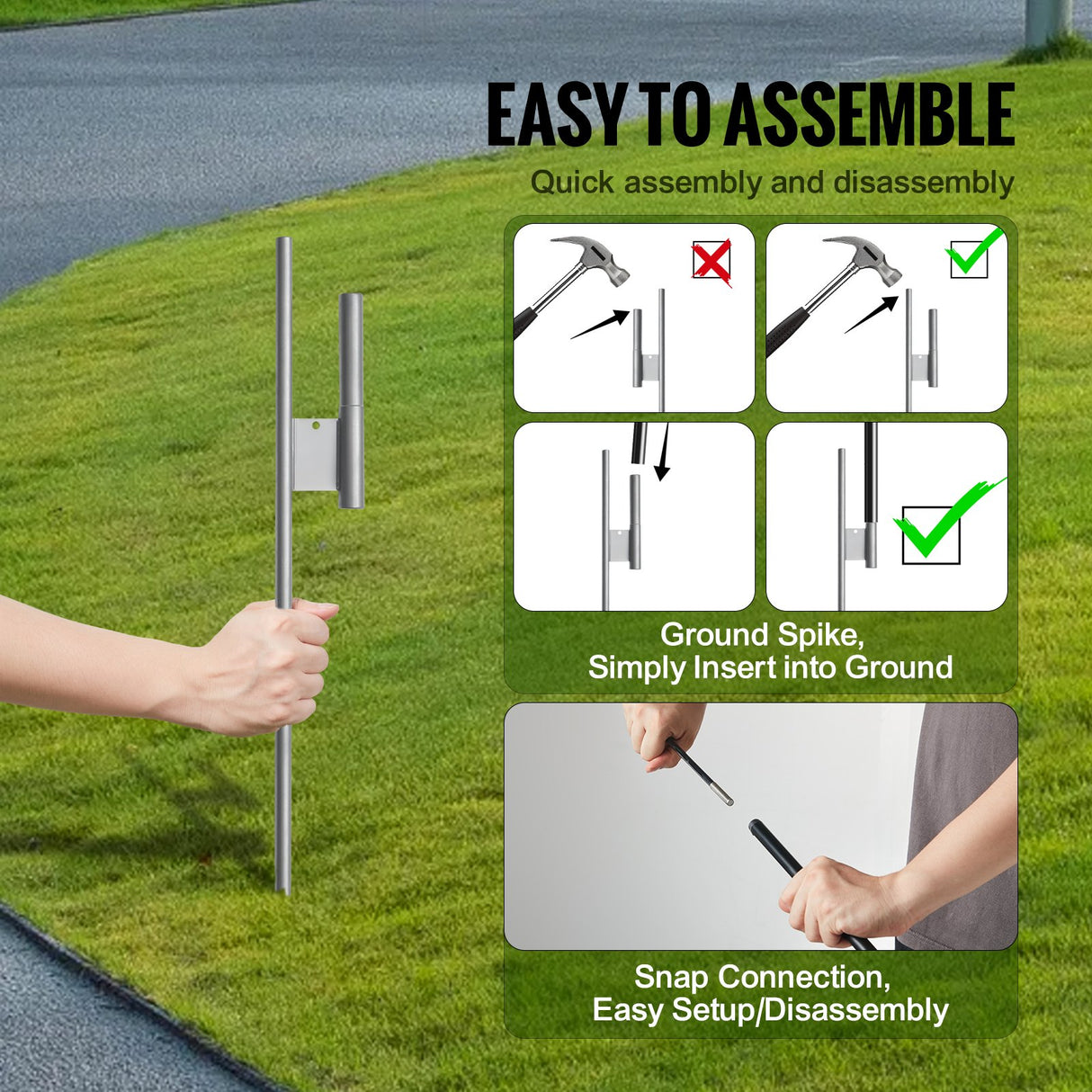 VEVOR Feather Flag Pole Kit 4 Packs Swooper Flag Pole 16.3 ft with Ground Stakes