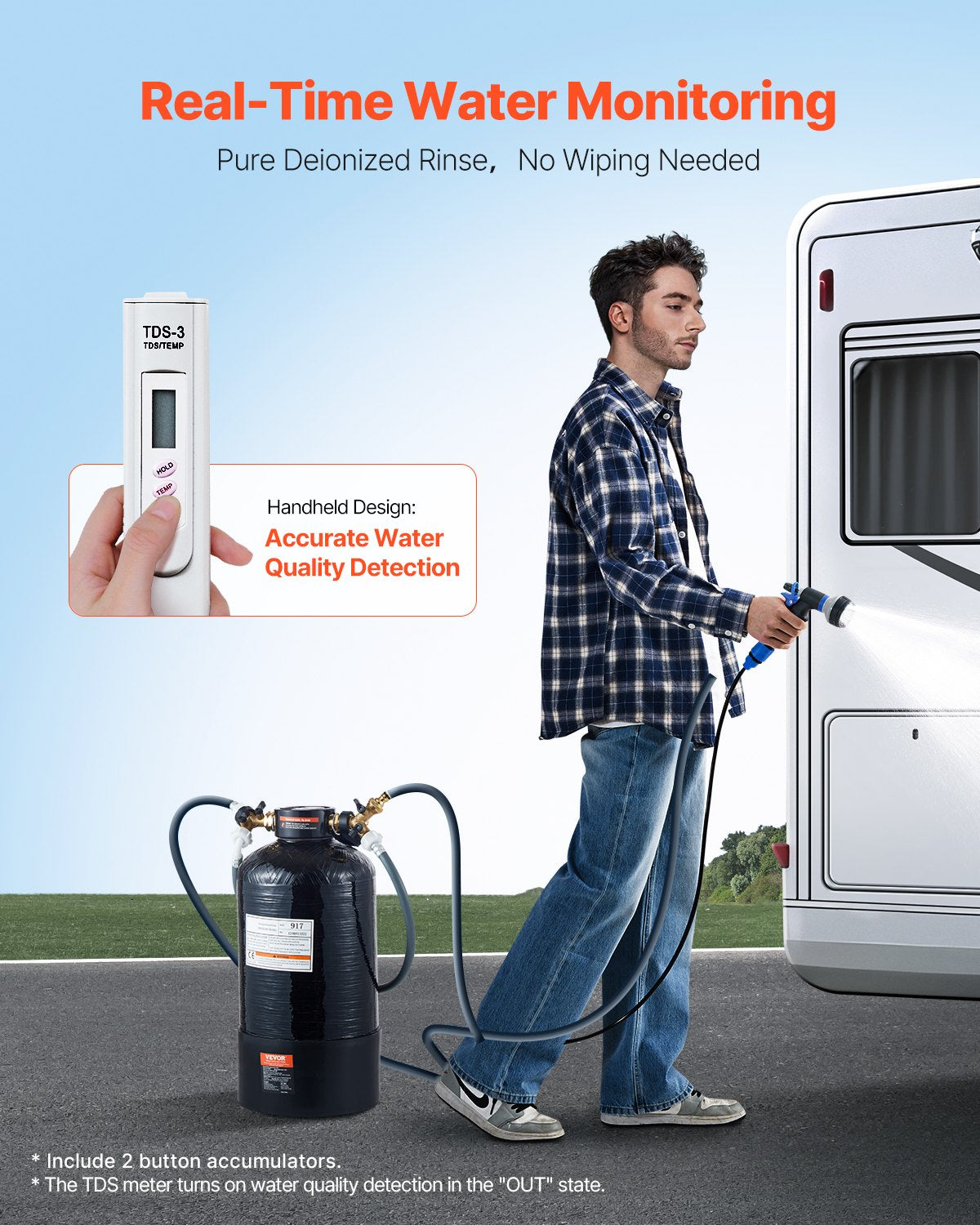 VEVOR Spotless Deionized Water System Car Wash System with Handheld TDS Meter