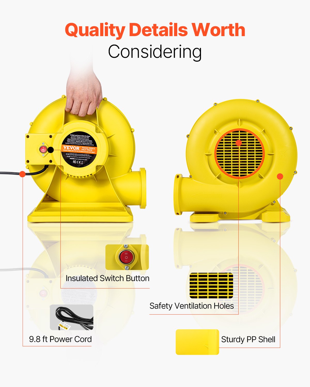 Inflatable Bounce House Blower 0.8&1HP 750W for Commercial Bounce House