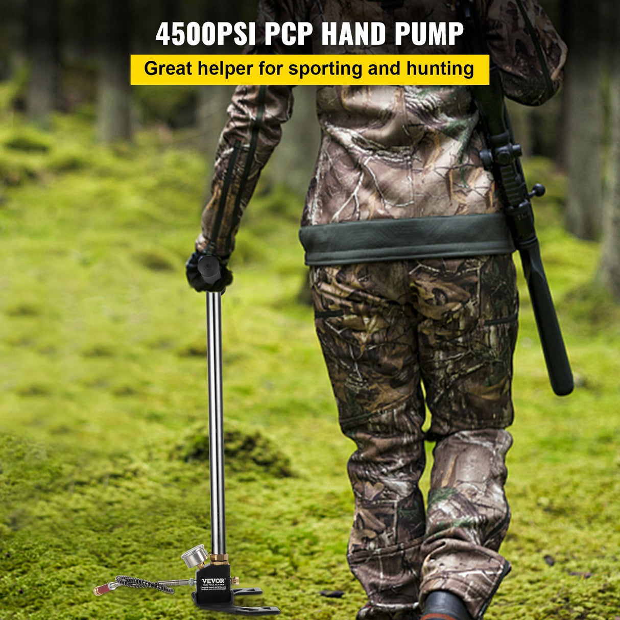VEVOR High Pressure Hand Pump 3 Stage up to 4500 psi PCP Pump Safe and Convenient Airgun PCP Pump High Pressure Hand Pump for High Pressure Tires and