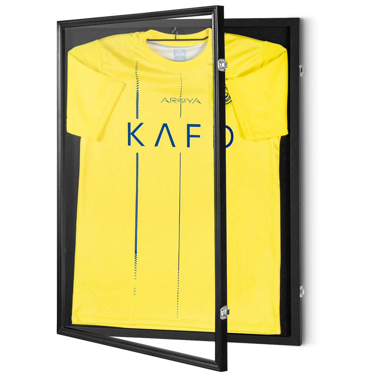 VEVOR Jersey Display Frame Case, 610 x 812 x 40 mm, Large Lockable Sport Jersey Shadow Box with 98% UV Protection PC Glass and Hangers, for Baseball