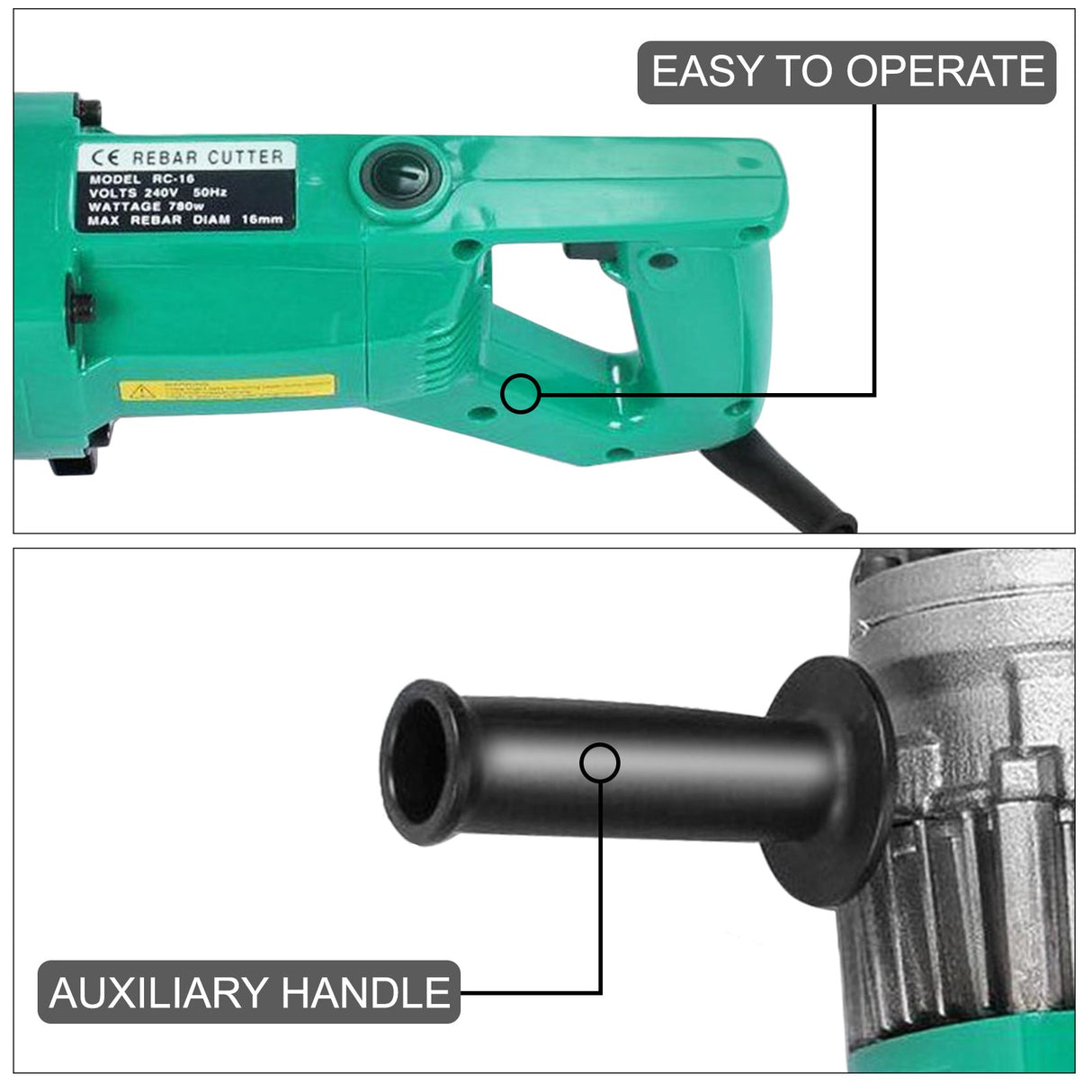 Vevor Electric Rebar Cutter 16mm Reo Steel Cutter Concrete Construction