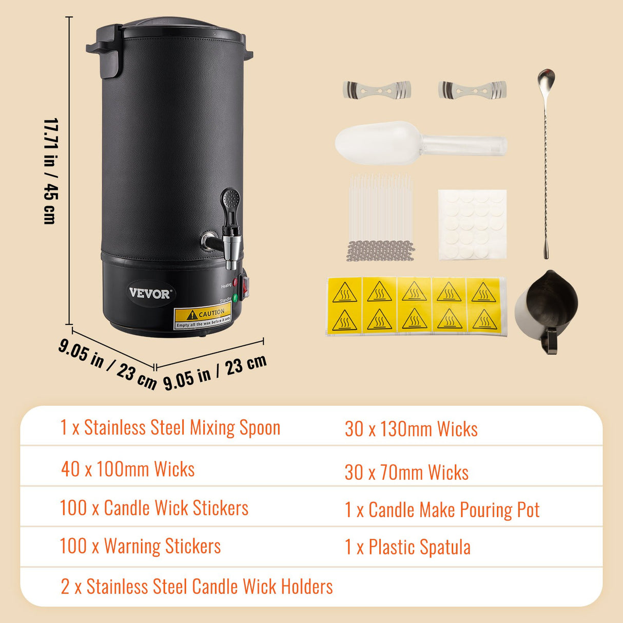 VEVOR Wax Melter for Candle Making 10Liter Electric Pot Commercial or Home Use