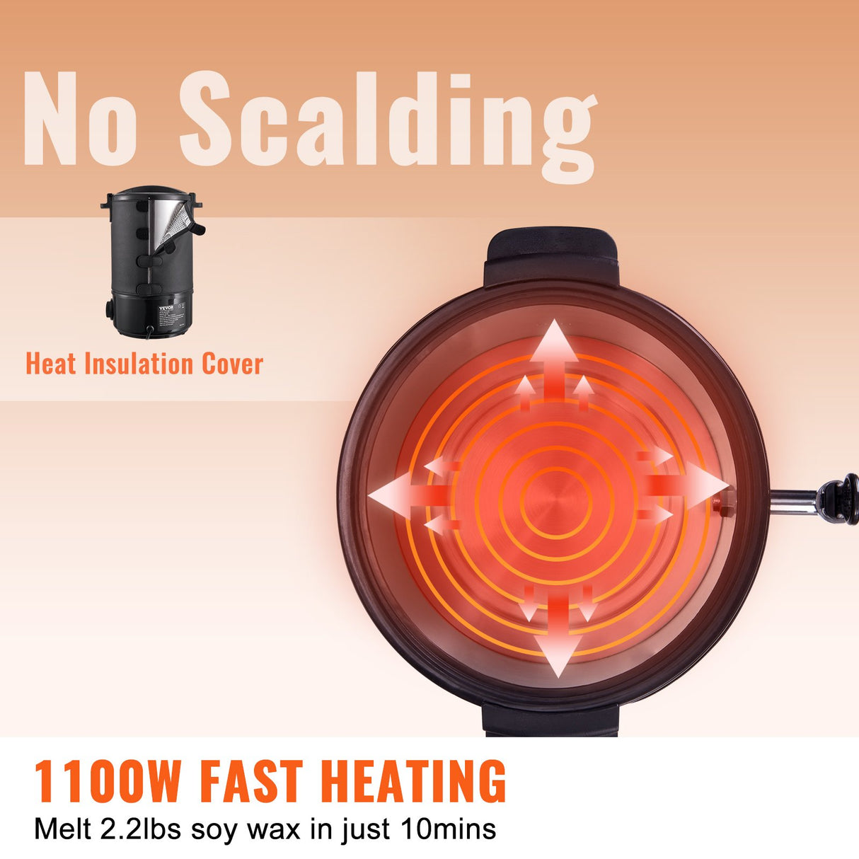 VEVOR Wax Melter for Candle Making 6.5Liter Electric Pot Commercial or Home Use