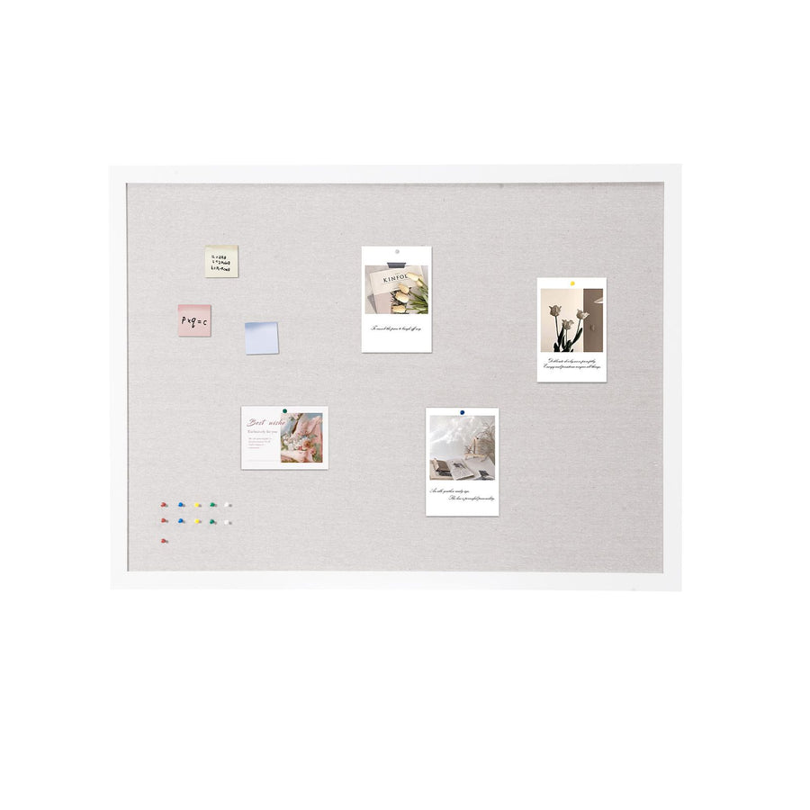 48"x36" White Cork Board with Linen Surface – Stylish Wall-Mounted Bulletin Board for Home, School, Office – Elegant & Functional Noticeboard