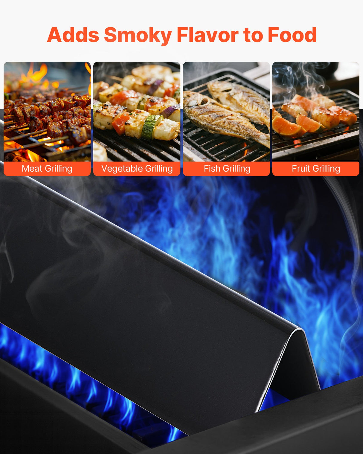 Flavorizer Bars, 39cm Grill Replacement Part, for Weber Spirit I & II 300 Series Grills, Including Spirit E-310, ll S-310, ll E-320, Porcelain-enameled Steel Thicker Heat Plate, 5 Pack