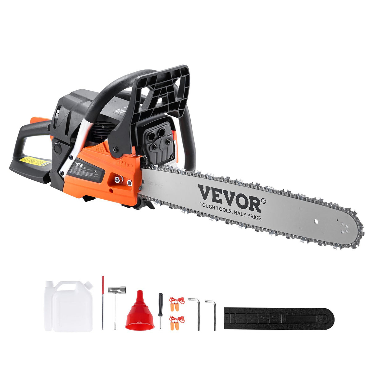 VEVOR 58CC 508mm Gasoline Chainsaw Gas Powered Wood Cutting Engine Gas Chain Saw