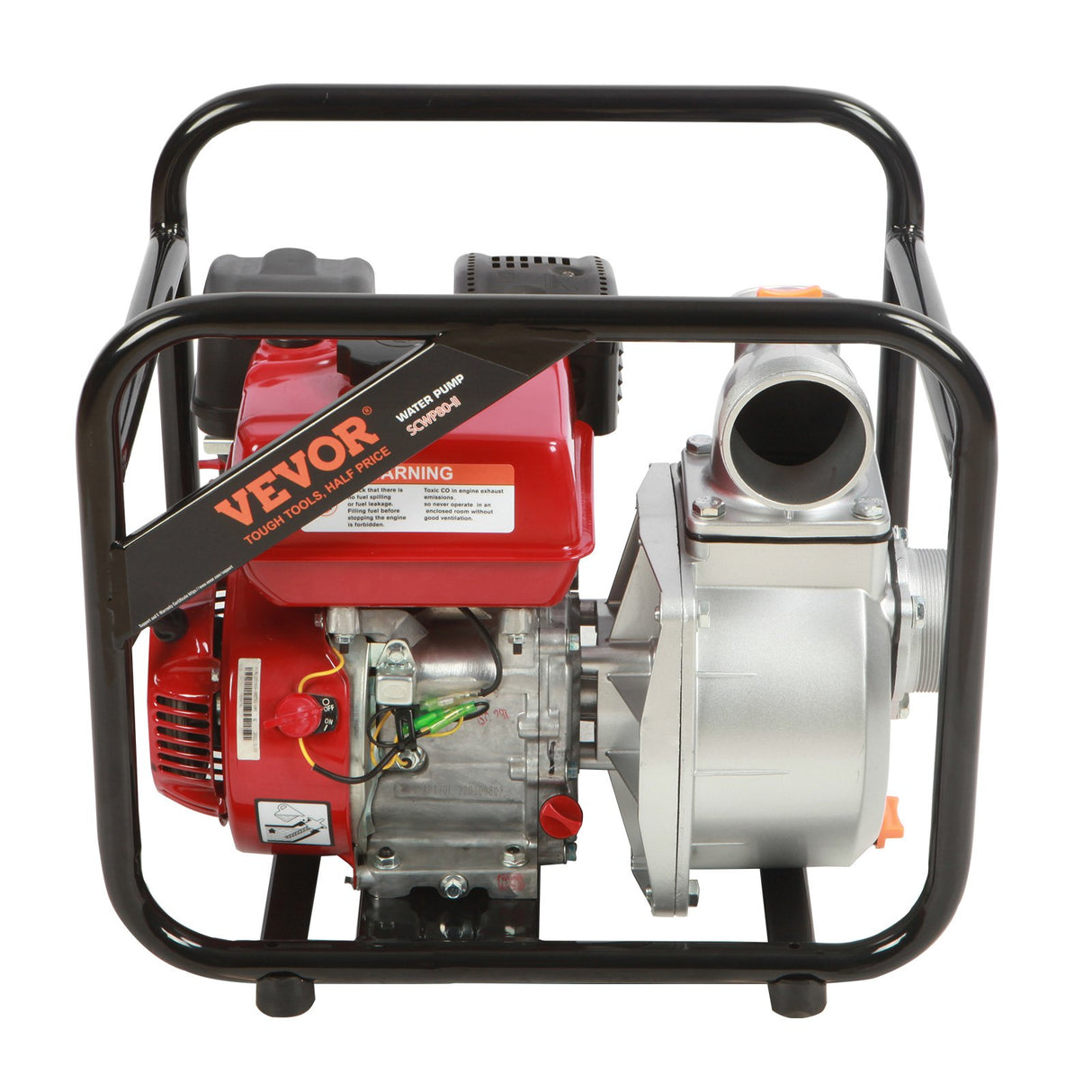 Gasoline Engine Water Pump, 80 mm, 7HP 265 GPM, 43 m Lift, 7 m Suction, 4-Stroke Gas Powered Trash Water Transfer Pump Portable High Pressure with 25ft Hose for Irrigation Pool, EPA Certified