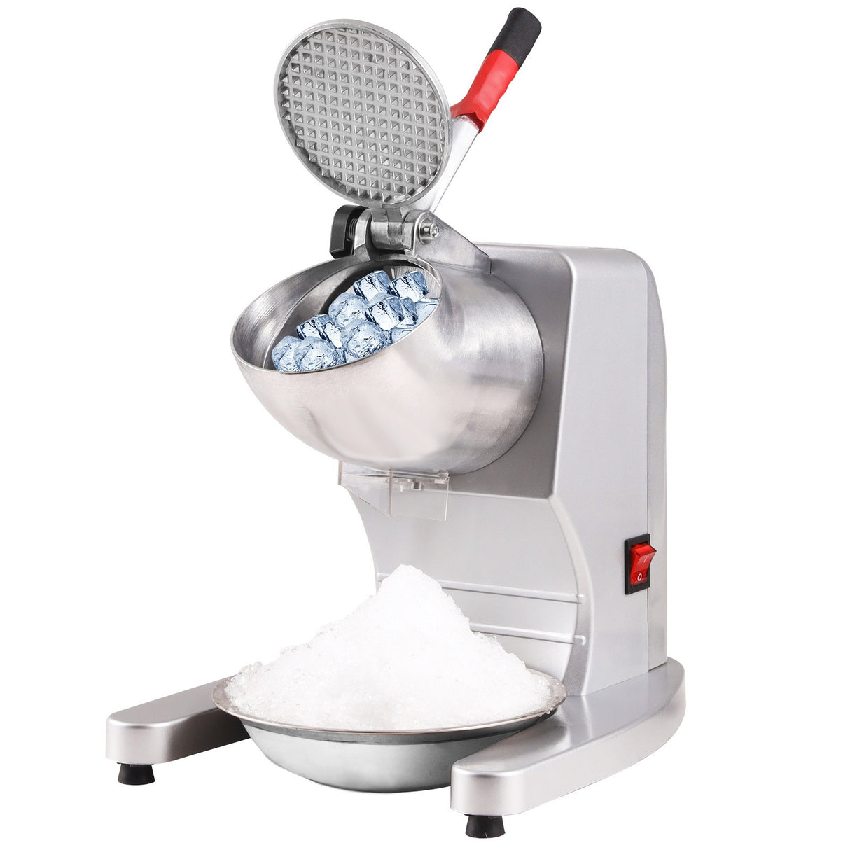 VEVOR Ice Crushers Machine, 220lbs Per Hour Electric Snow Cone Maker with 4 Blades, 300W Electric Ice Crusher with Cover and Bowl for Home and