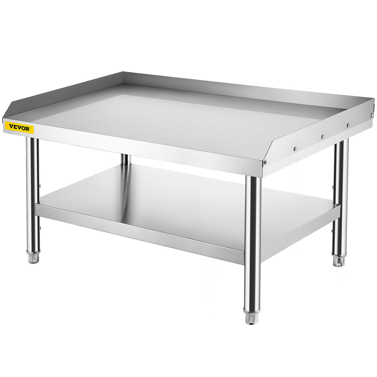 VEVOR Stainless Steel Equipment Grill Stand, 122 x 76 x 61cm Stainless Table, Grill Stand Table with Adjustable Storage Undershelf, Equipment Stand