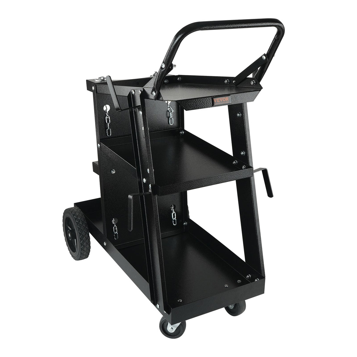 VEVOR Welding Cart, 3-Tier Welder Cart Heavy Duty with 400 Lbs Weight Capacity, 360° Swivel Wheels,