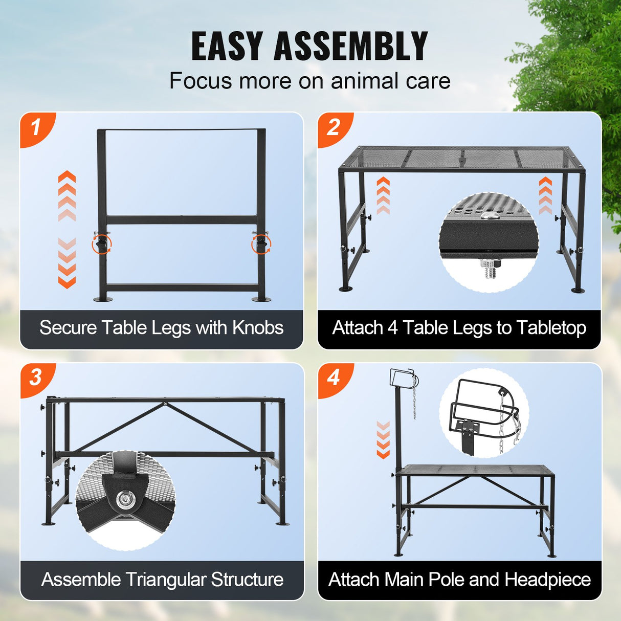 VEVOR Goat & Sheep Stand, 51x23 inch Livestock Stand, Metal Livestock Milking and Shearing Stand 21" to 33" Adjustable Height, with Headpiece and Nose