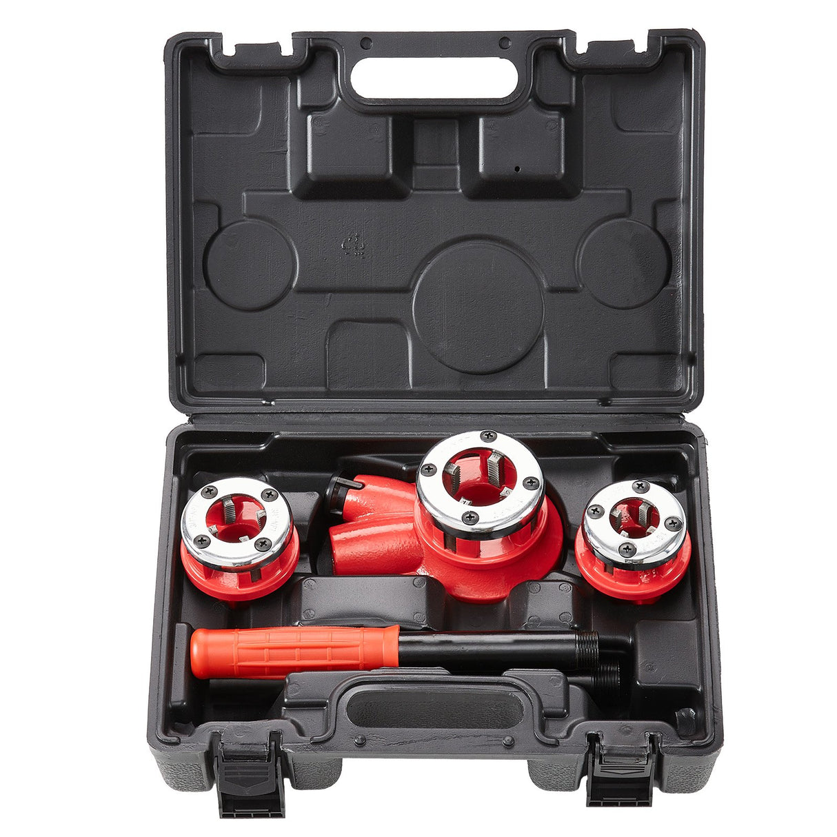 VEVOR Ratchet Pipe Threader Kit, 1/2" NPT, 3/4" NPT, 1" NPT Manual Ratcheting Pipe Threader, Portable Pipe Threading Tool Set with 3PCS NPT Dies,