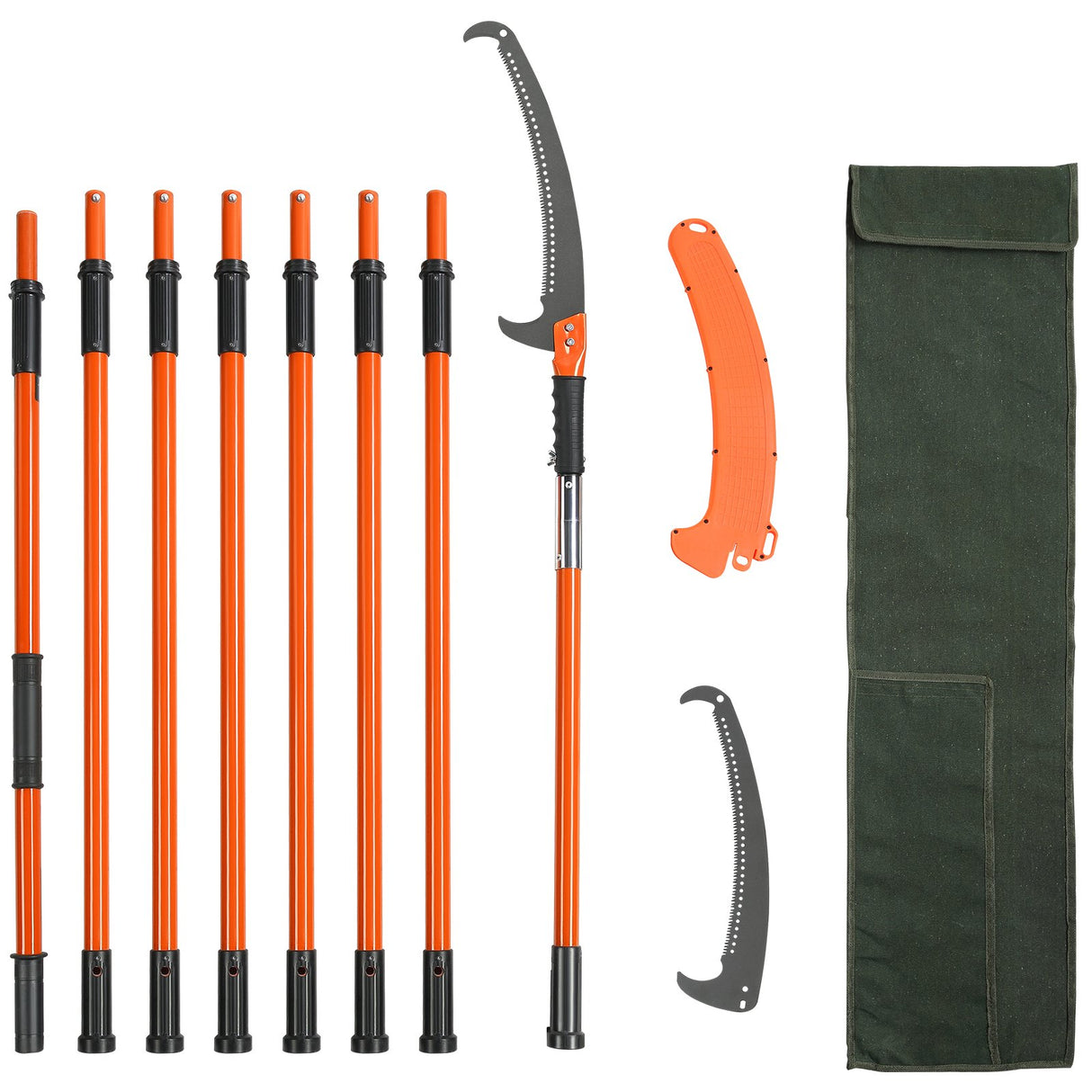 VEVOR Manual Pole Saw, 2.24 m-8.24 m Extendable Tree Pruner, Sharp Steel Blade High Branches Trimming, Manual Branch Trimmer with Lightweight 8