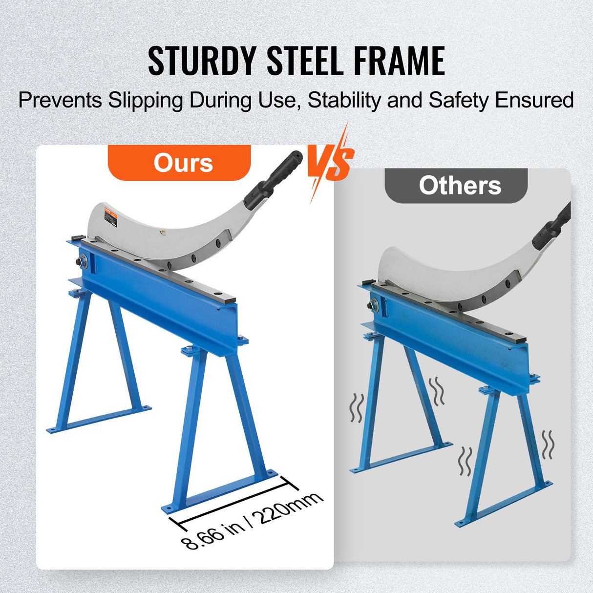 VEVOR 800mm Manual Hand Plate Shear for Metal Sheet Processing, Benchtop Cutter with Q235 Material, for Crafts Thick Steel Crafting, Heavy Duty Roll