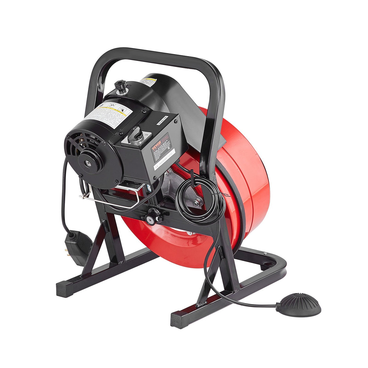 VEVOR Drain Cleaner Machine 50FT x 1/2Inch Manual Feed Snake Auger with 4 Cutter