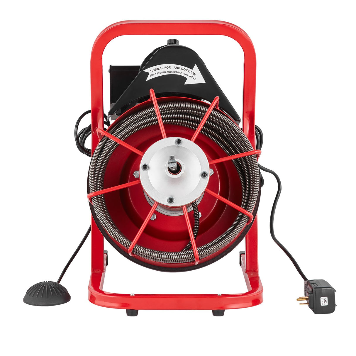 VEVOR Drain Cleaner Machine Drain Auger 50FT x 3/8 Inch Manual Feed & 4 Cutters
