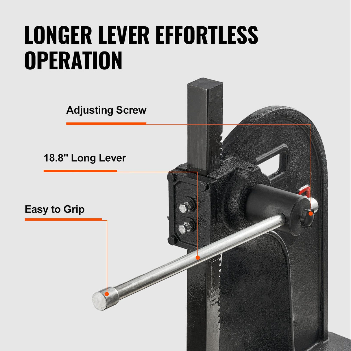 VEVOR Arbor Press, 3 Ton Manual Arbor Press, 30.99" Maximum Height, Cast Iron Heavy-duty Manual Desktop Arbor Press, Precision Hand Press for Stamping