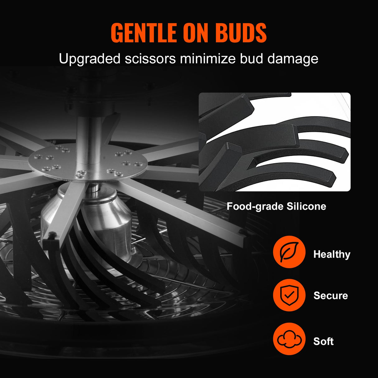 VEVOR Leaf Bowl Trimmer 16'' Manual Bud Trimmer with Stainless-Steel Blades