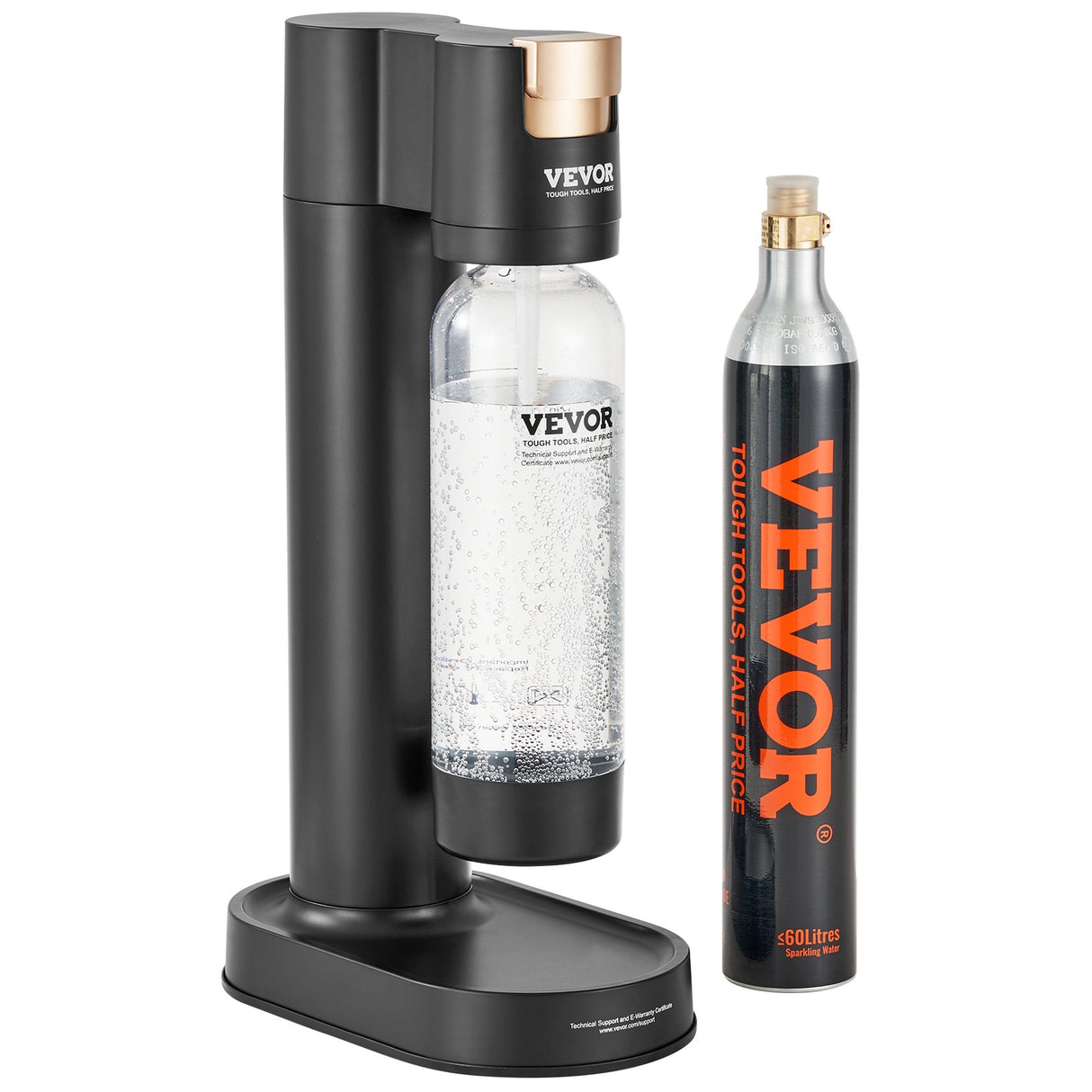 VEVOR Sparkling Water Maker, Soda Maker Machine for Home Carbonating, Seltzer Water Starter Kit with BPA-free 1L PET Bottle, CO2 Cylinder, Compatible