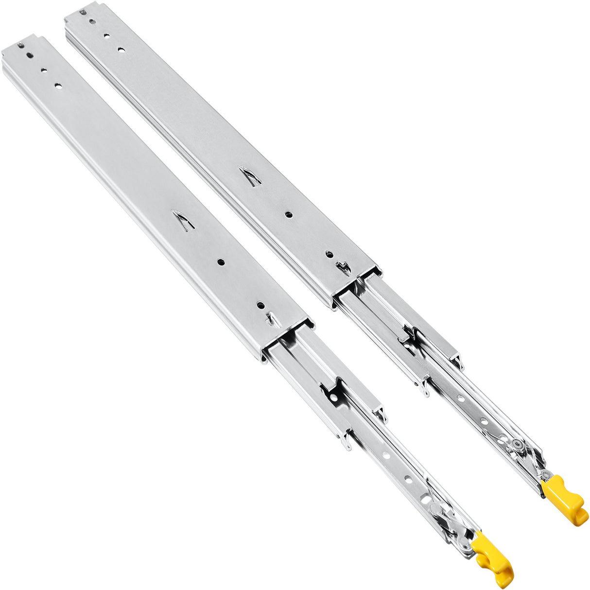 Drawer Slides with Lock, 1 Pair 60 inch, Heavy-Duty Industrial Steel up to 500 lbs Capacity, 3-Fold Full Extension, Ball Bearing Lock-in & Lock-Out, Side Mount