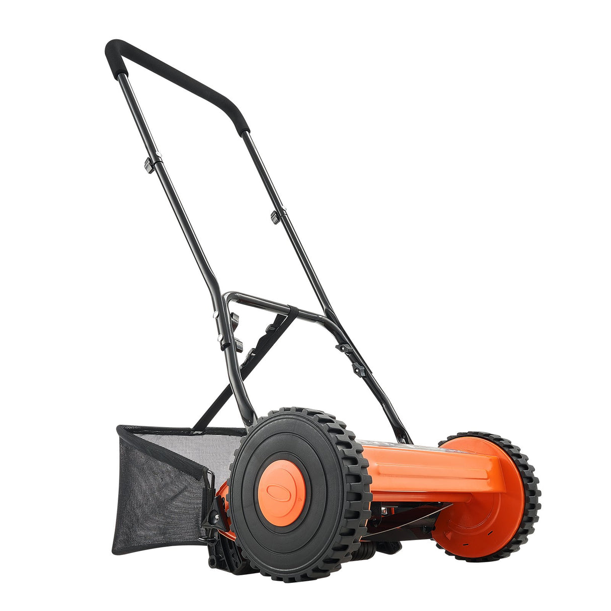 VEVOR 40cm Push Reel Lawn Mower 5-Blade Adjustable Height Grass Catcher 2-Wheel