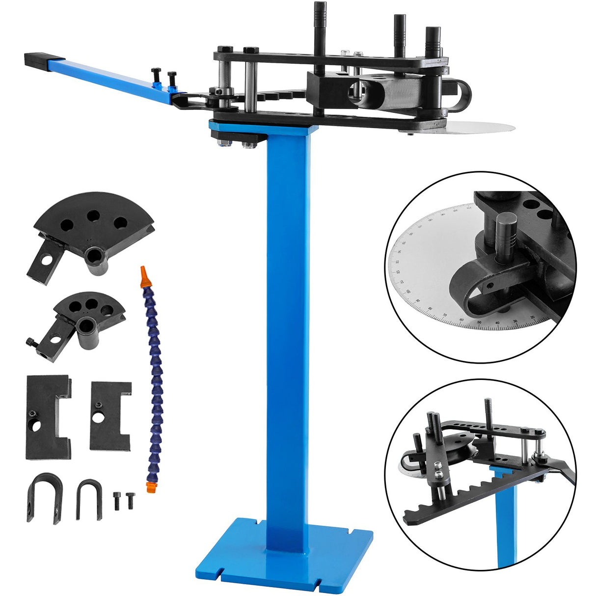 VEVOR Tube Bender Max Bending Degree 240?,Heavy Duty Metal Pipe and Tube Notcher With 3 Dies,Tube Pedestal Bender 0 up to 240 Degree,Metal Working