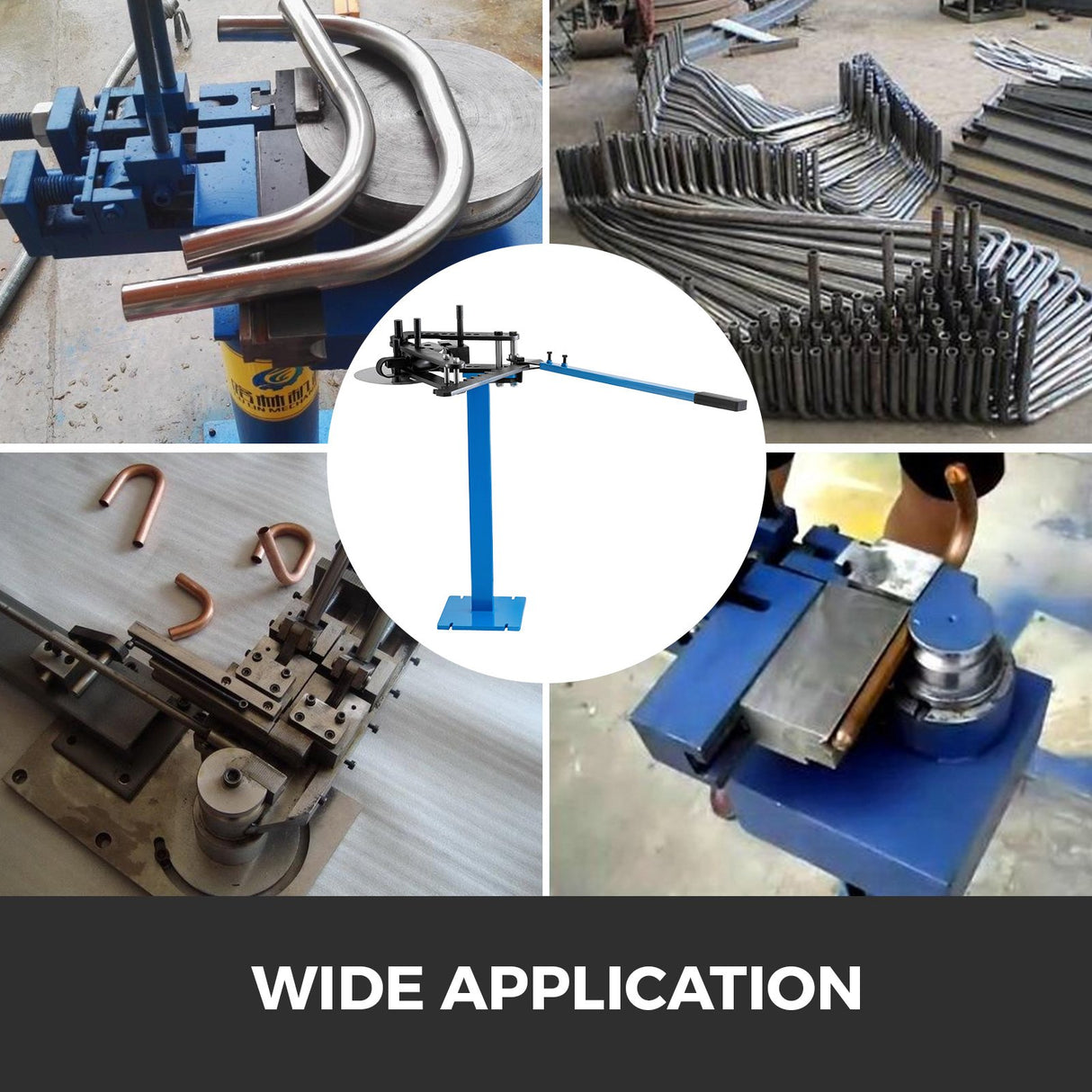 VEVOR Tube Bender Max Bending Degree 240?,Heavy Duty Metal Pipe and Tube Notcher With 3 Dies,Tube Pedestal Bender 0 up to 240 Degree,Metal Working