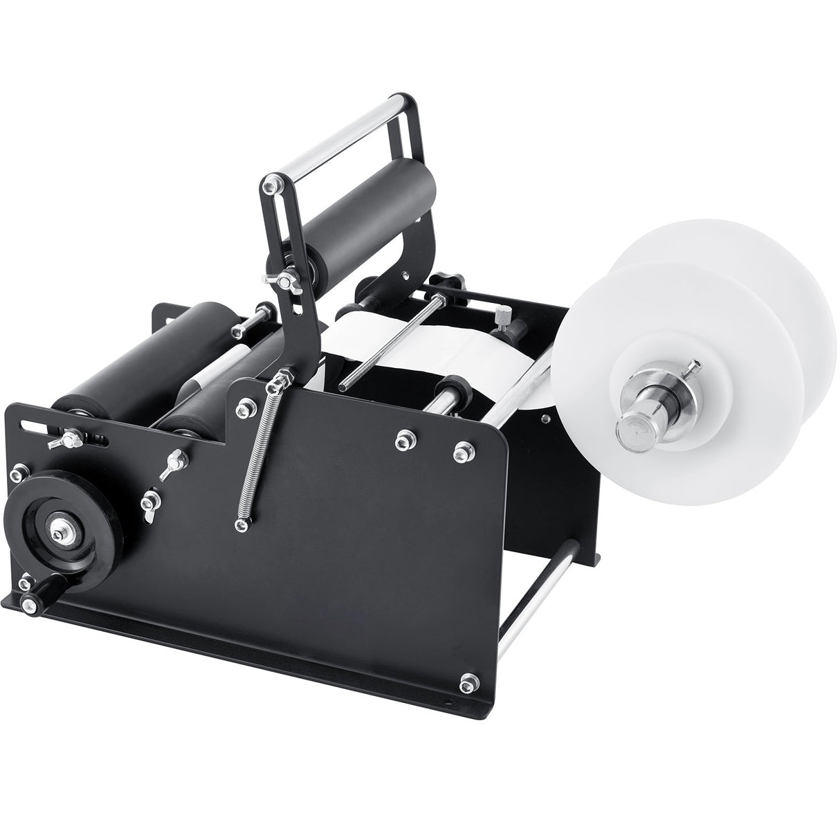 Manual Round Labeling Machine, 15-20pcs/min, Bottle Label Applicator for Round Bottles, Adjustable Manual Round Bottle Labeler Suitable for Round Bottle Diameter 20-120 mm (with Pressing Bar)