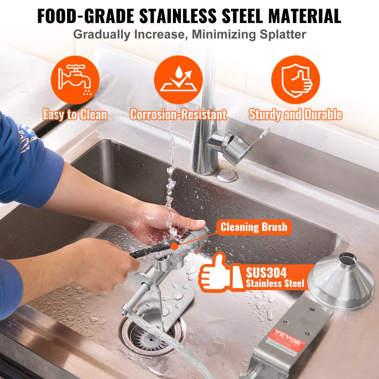VEVOR Manual Oil Press Machine, Stainless Steel Oil Extractor Machine, Detachable Oil Presser for Effortless Cleaning, Household Oil Expeller for