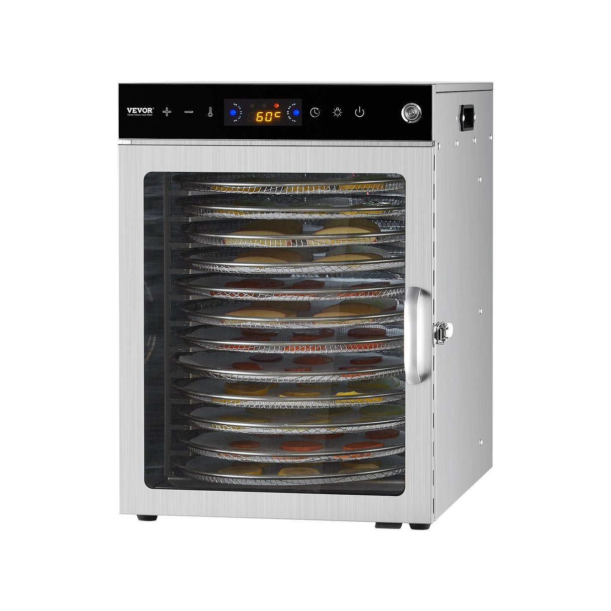 VEVOR 12 Trays Rotary Food Dehydrator Machine Stainless Steel 800W Fruit Drying