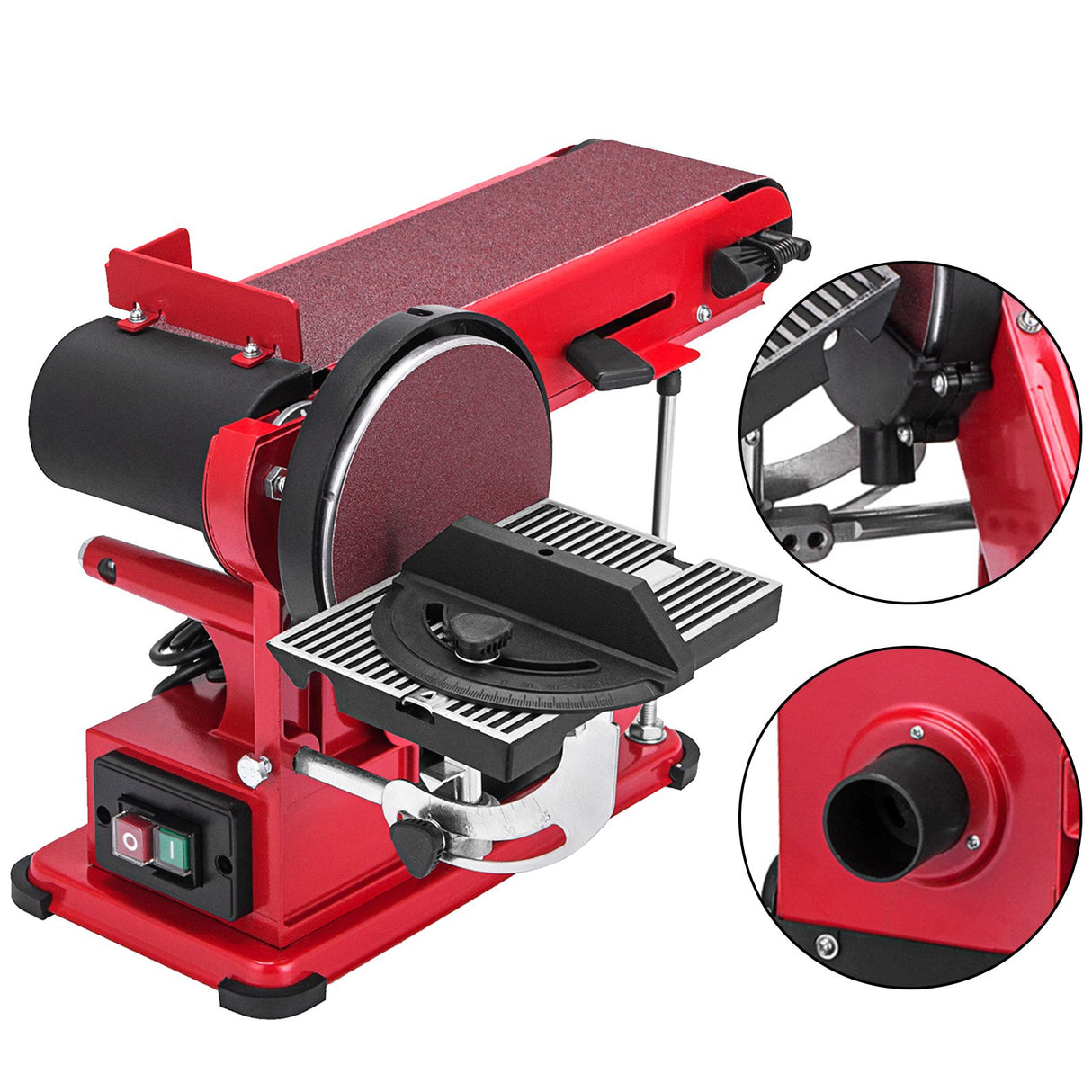 VEVOR Belt Sander 4" x 36", Disc Combo Sander 6",Electric Adjustable Bench Belt Sander 375W,Grinder Bench Sanding Machine With 4 Rubber Foot Pad