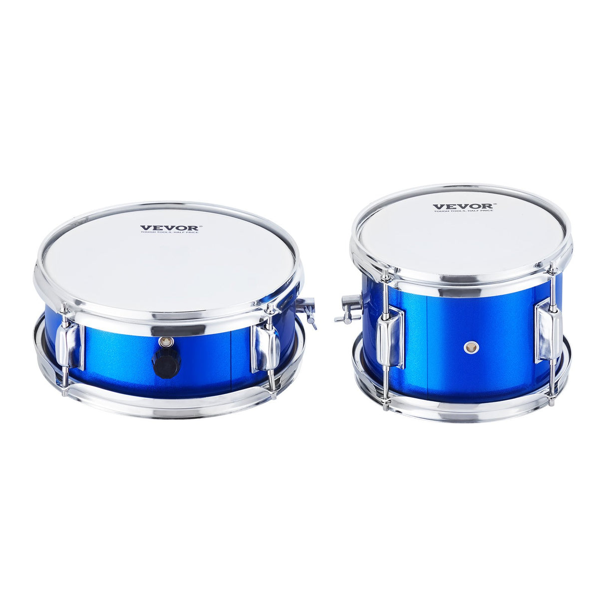 VEVOR Kids Drum Set, 3-Piece, 355.6 mm Beginner Drum Set with Adjustable Throne Cymbal Pedal Two Pairs of Drumsticks, Tom Drum Snare Drum Bass Drum, Starter Drum Kit for Child Kids, Blue