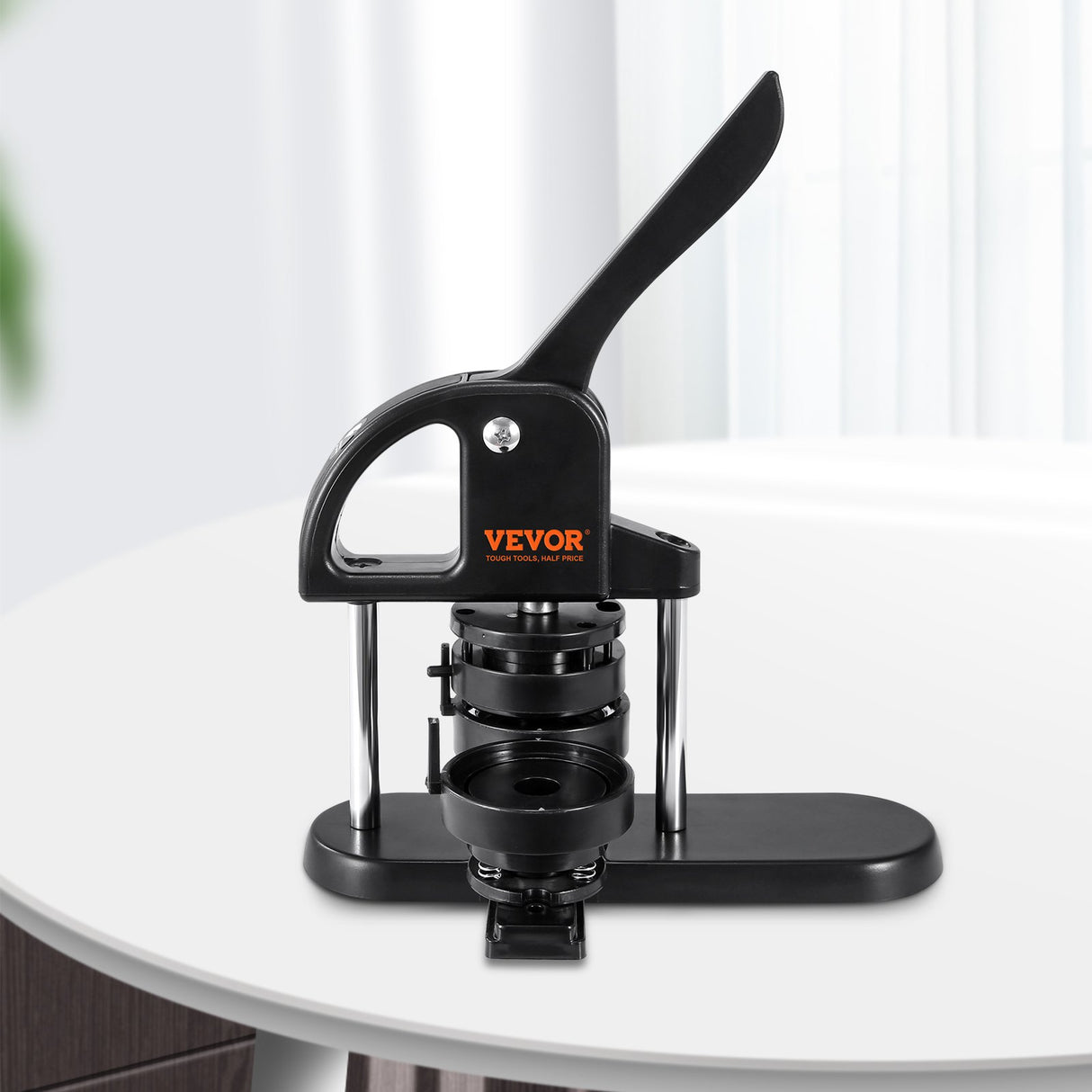 VEVOR Button Maker Machine, 1/1.25/2.28 inch(25/32/58mm) 3-in-1 Pin Maker, Installation-Free Badge Punch Press Kit, Button Making Supplies with 300pcs Button Parts, Circle Cutter, Magic Book