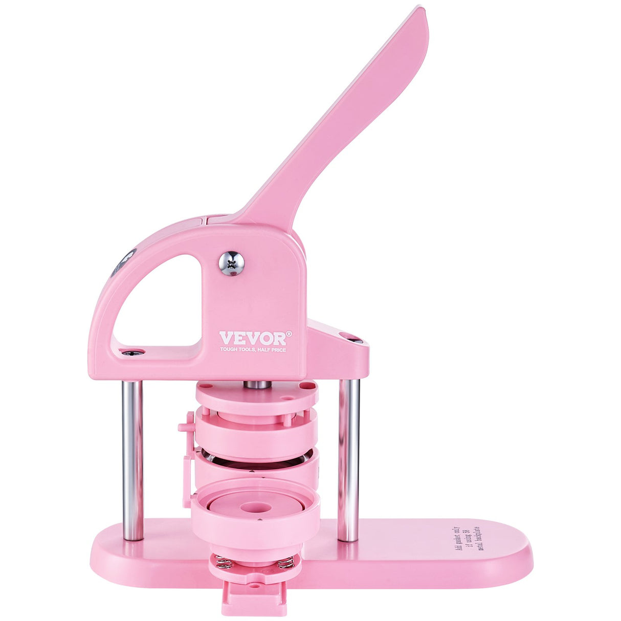 VEVOR Button Maker, 1/1.25/2.28 inch(25/32/58mm) 3-IN-1 Pin Maker, 300pcs Button Parts, Button Maker Machine with Panda Magic Book, Ergonomic Arc Handle Punch Press Kit, For Children DIY Gifts, Pink