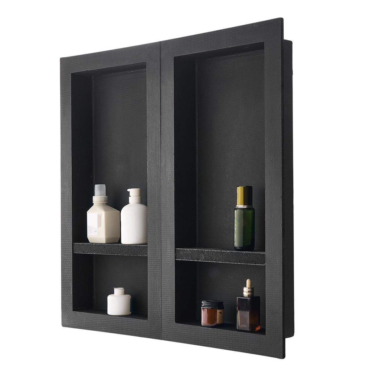 VEVOR Shower Niche 40.6 x 81.3 + 40.6 x 81.3 cm Recessed Wall Shelf Bathroom