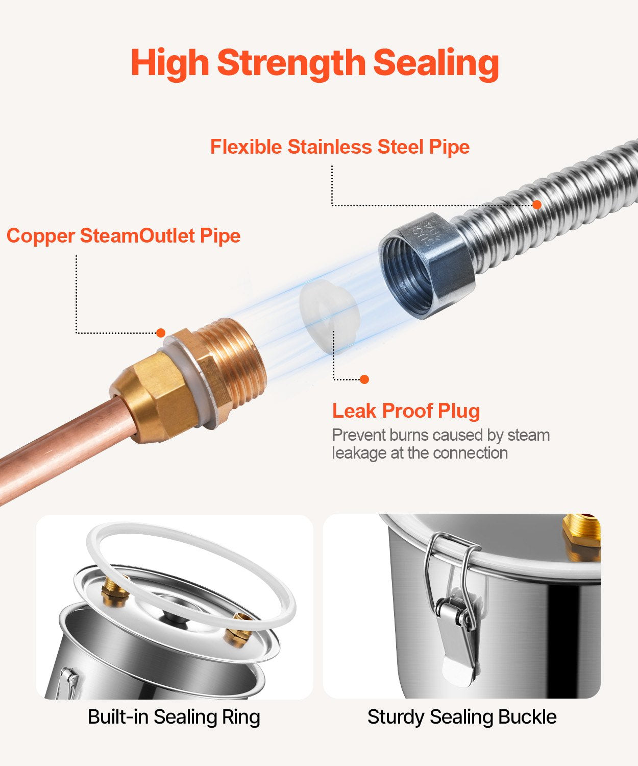 VEVOR Moonshine Still Water Alcohol Distiller 13.2Gal w/Thumper Keg & Water Pump