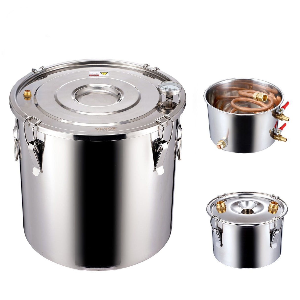 VEVOR Moonshine Still Water Alcohol Distiller 3Gal w/Thumper Keg & 8W Water Pump