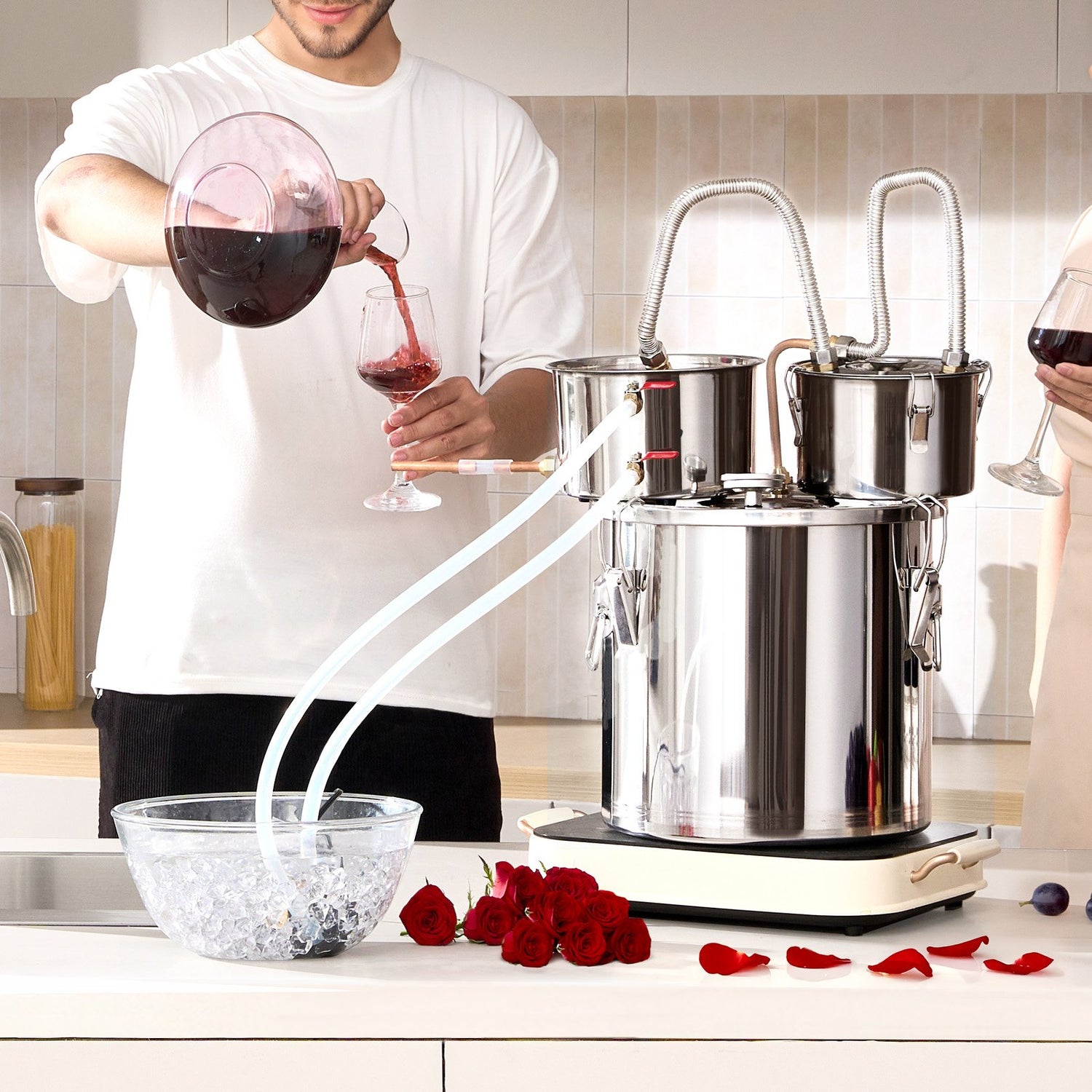 VEVOR Moonshine Still Water Alcohol Distiller 5Gal w/Thumper Keg & 8W Water Pump