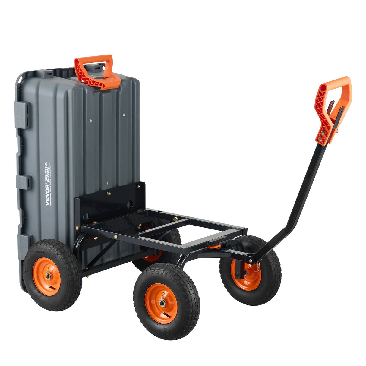 VEVOR Dump Cart, Poly Garden Dump Cart with Easy to Assemble Steel Frame, Dump Wagon with 2-in-1 Convertible Handle, Utility Wheelbarrow 544kg/