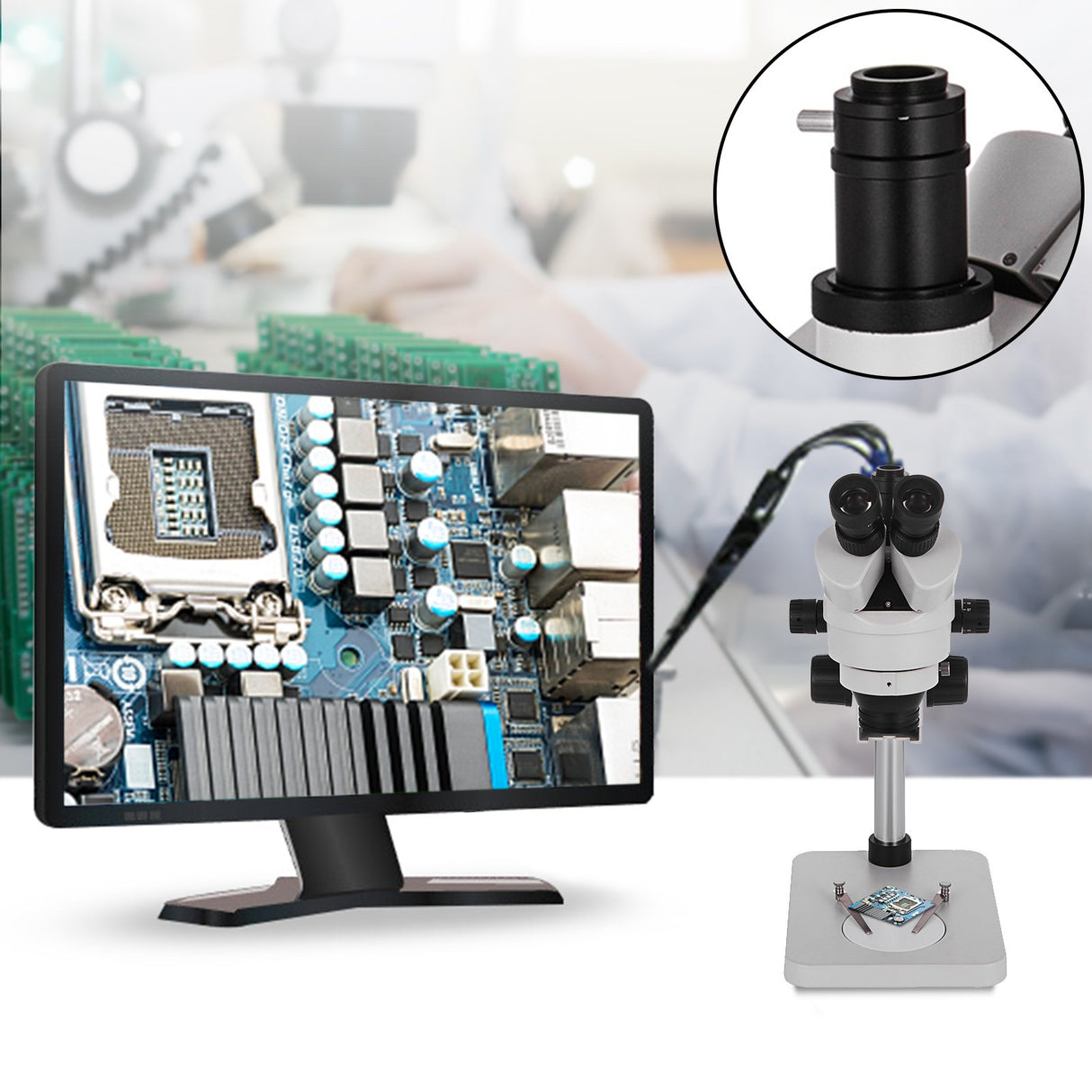 Vevor 3.5X-90X Trinocular Stereo Microscope w/Pillar Stand Biological Reliable Lab