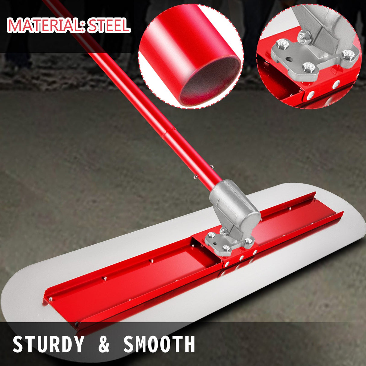 VEVOR Bull Float Manganese Steel Concrete Float 1200x300mm Concrete Float Tool Cement Tool Bull Concrete Kit Bull Pool Float Bull Float Handle Bull