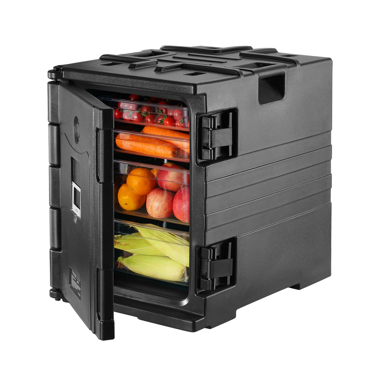 VEVOR Insulated Food Pan Carrier, 82 Qt Hot Box for Catering, LLDPE Food Box Carrier w/ Double Buckles, Front Loading Food Warmer w/ Handles,