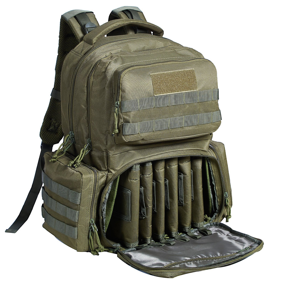 VEVOR Tactical Range Backpack for 6 Pistols Gun Backpack Green