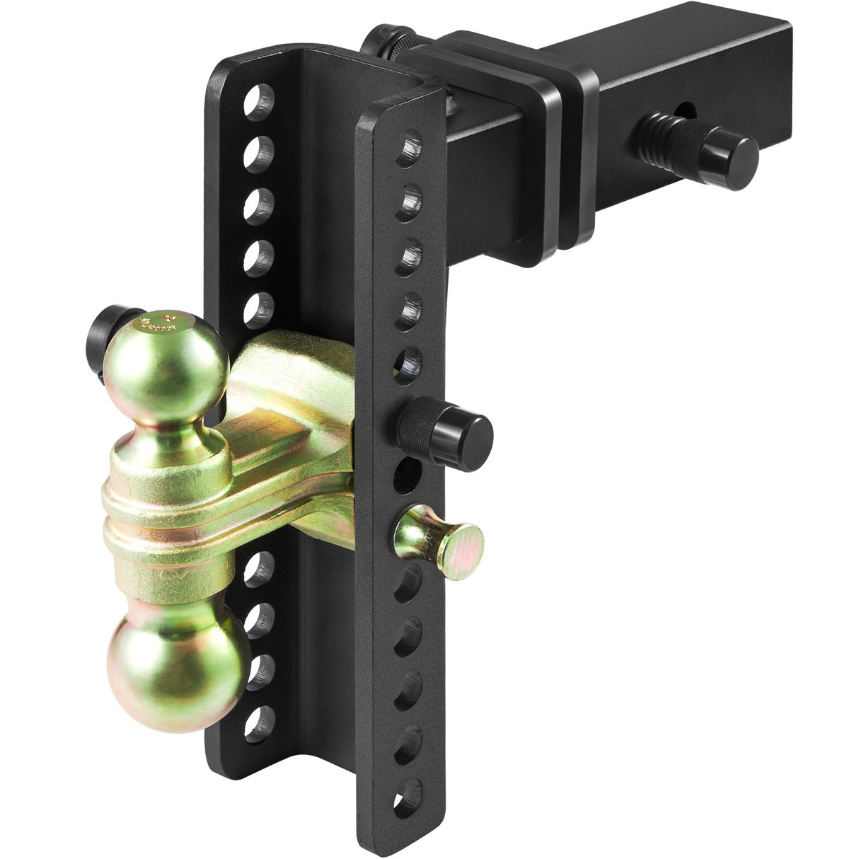 VEVOR Adjustable Trailer Hitch, 25 cm Drop & 21.59 cm Rise Hitch Ball Mount with 6.35 cm Receiver Solid Tube, 6577 kgs GTW, 5.08 cm & 5.08-0.79 cm 45# Steel Tow Balls with Key Lock for Truck Towing