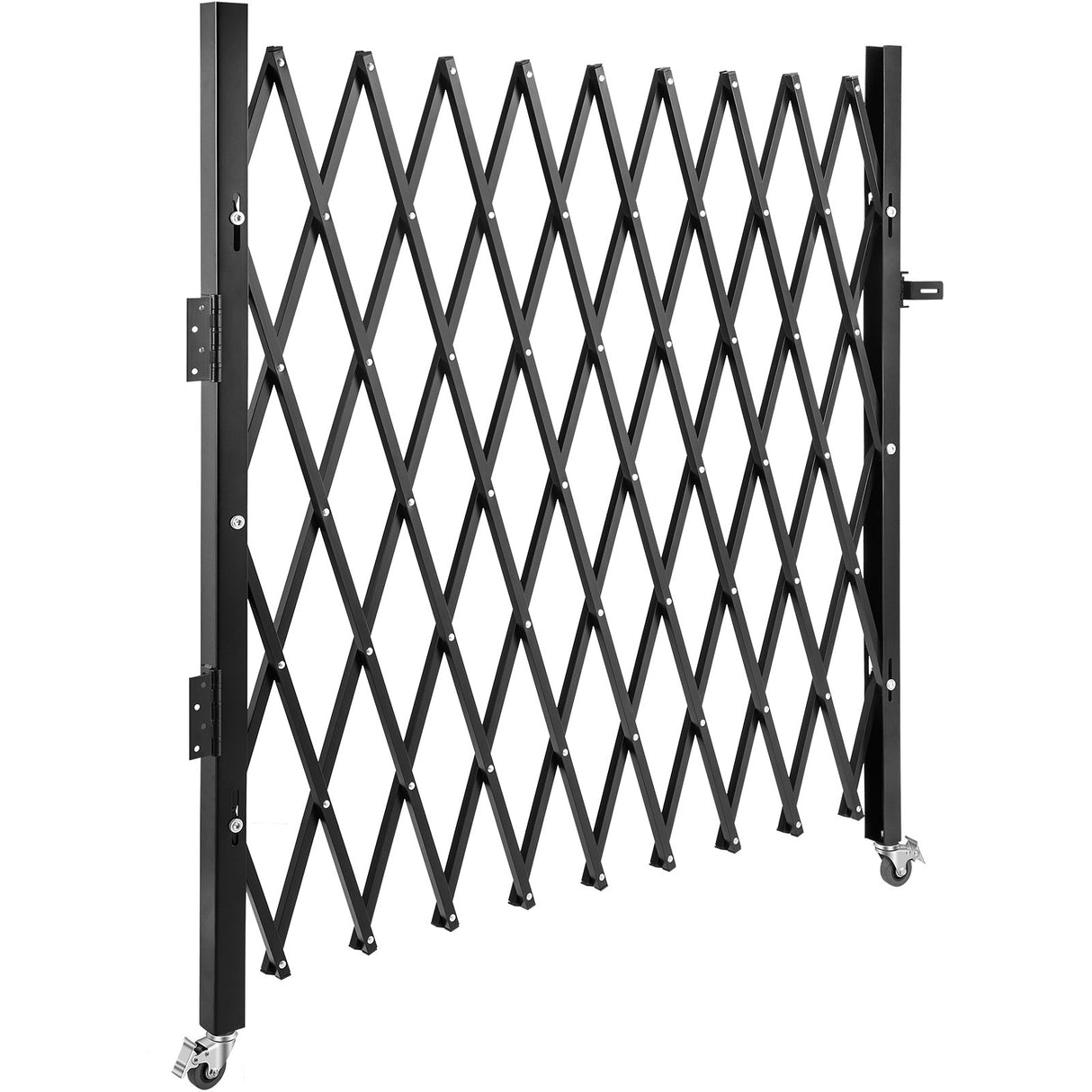 VEVOR Single Folding Security Gate, 85" H x 95" W Folding Door Gate, Steel Accordion Security Gate, Flexible Expanding Security Gate, Rolling Barricade Gate, Scissor Gate/Door with Padlock