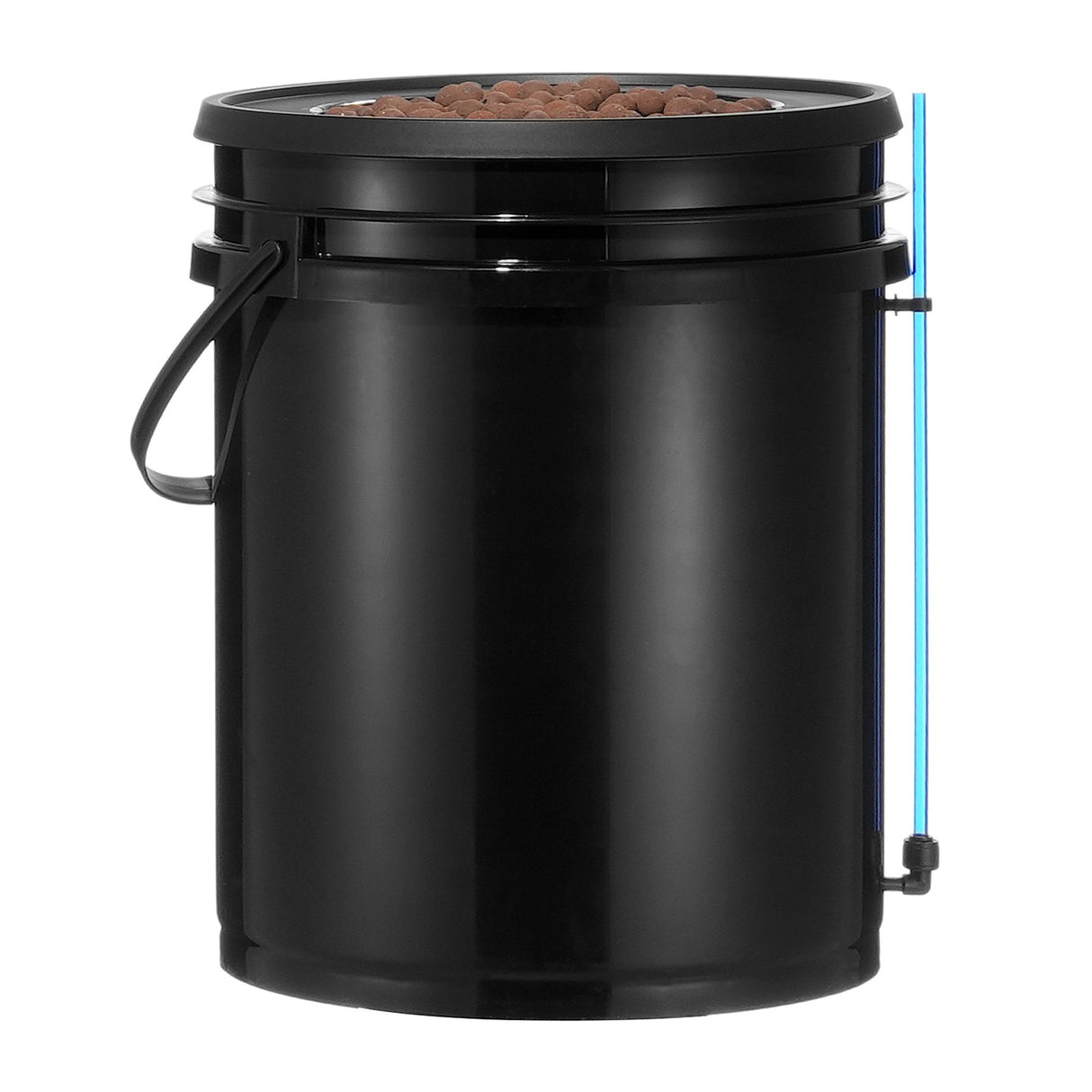 RDWC Hydroponics Grow System, Hydroponic Growing Kit with Top Drip, Recirculating Deep Water Culture 4 Buckles and 1 Reservoir, with Air Pump and Water Level Device for Leafy Vegetables