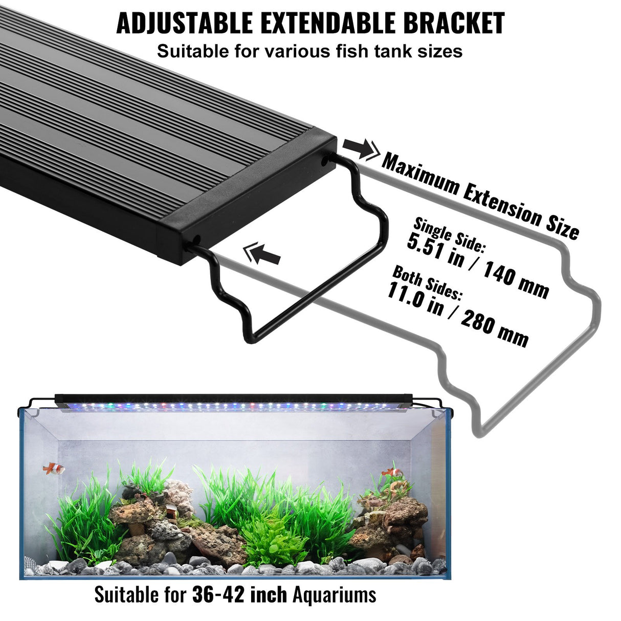 Aquarium Light 26W Full Spectrum Aquarium LED Lights for 36"-42" Fish Tank